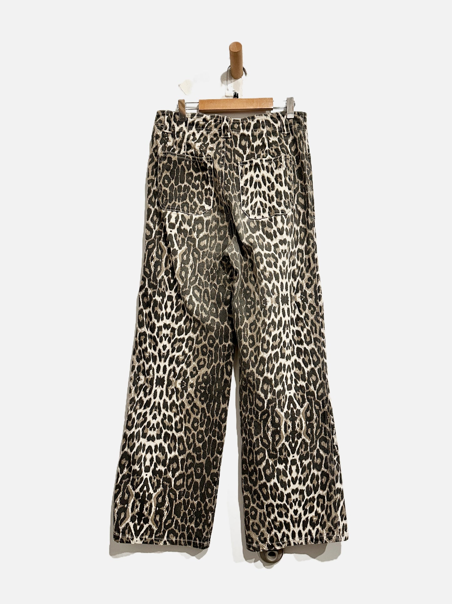 Papermoon Leopard Print Wide Leg Pants - Medium