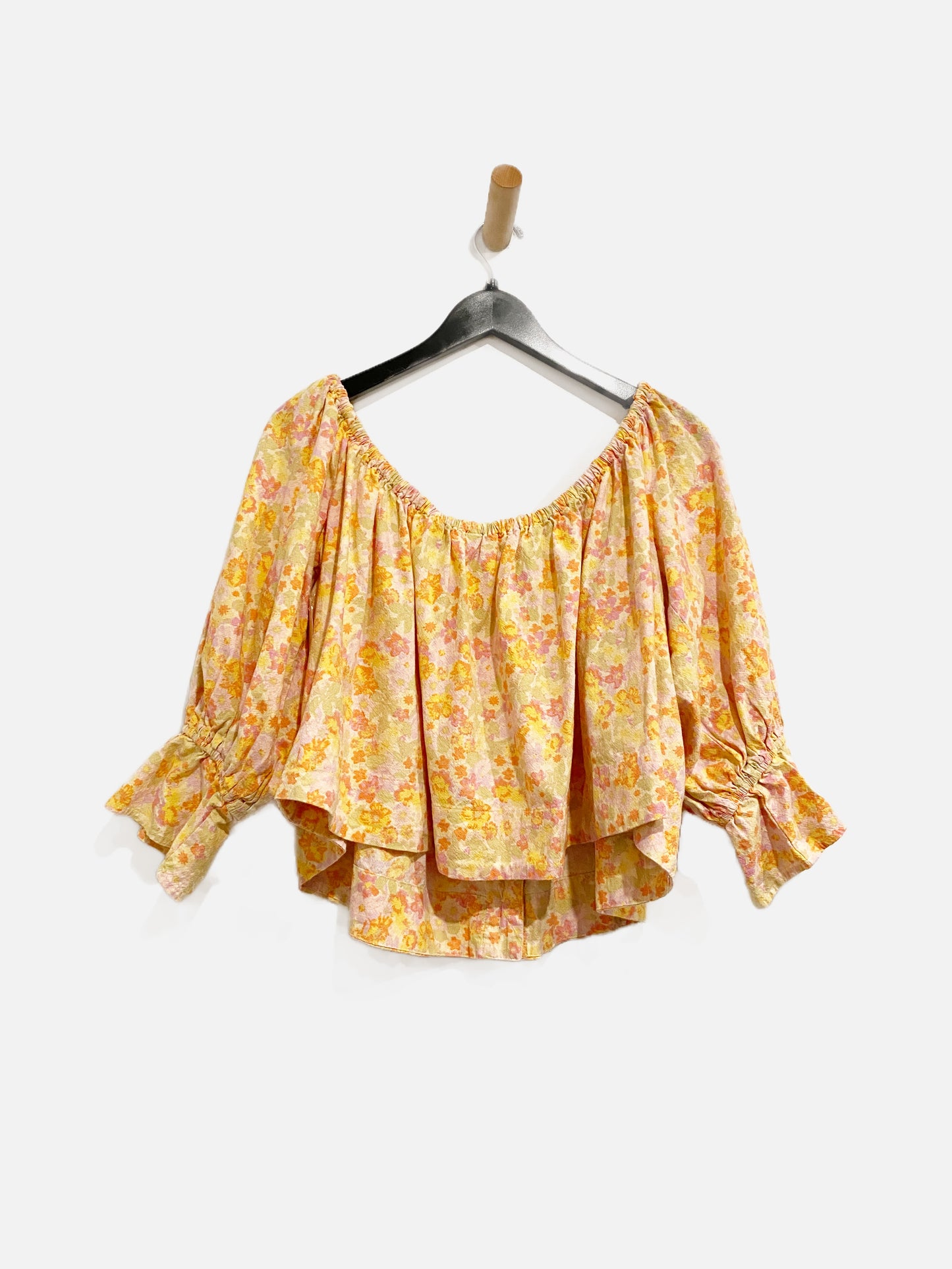 Free People Yellow Floral Blouse - Medium