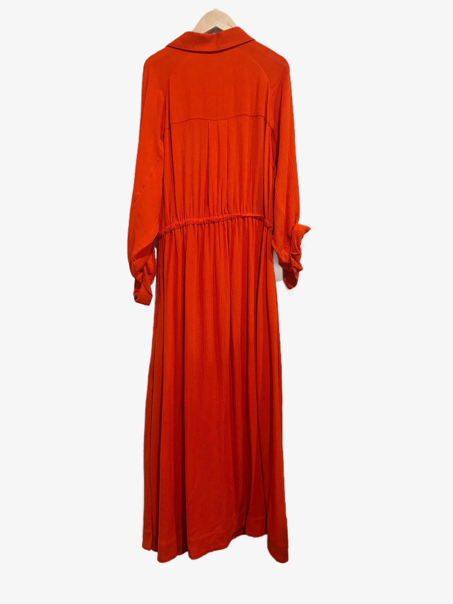 Banana Republic Gauze Shirt Dress in Blood Orange - Medium