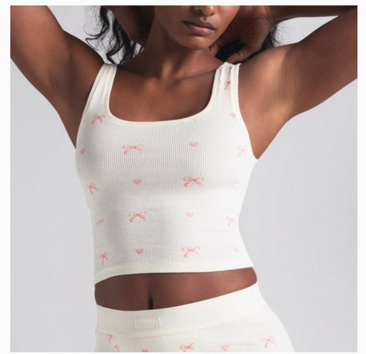 Skims White Bow Tank - Small