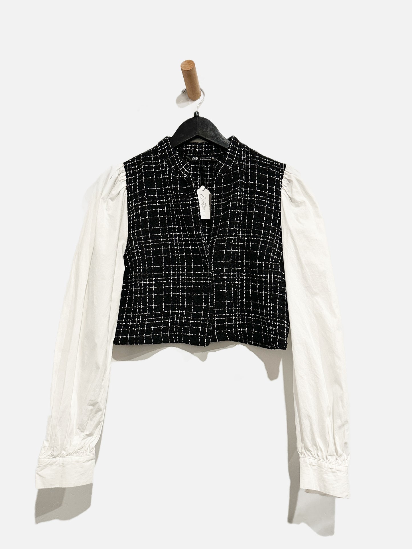 Zara Black and White Blouse - Medium