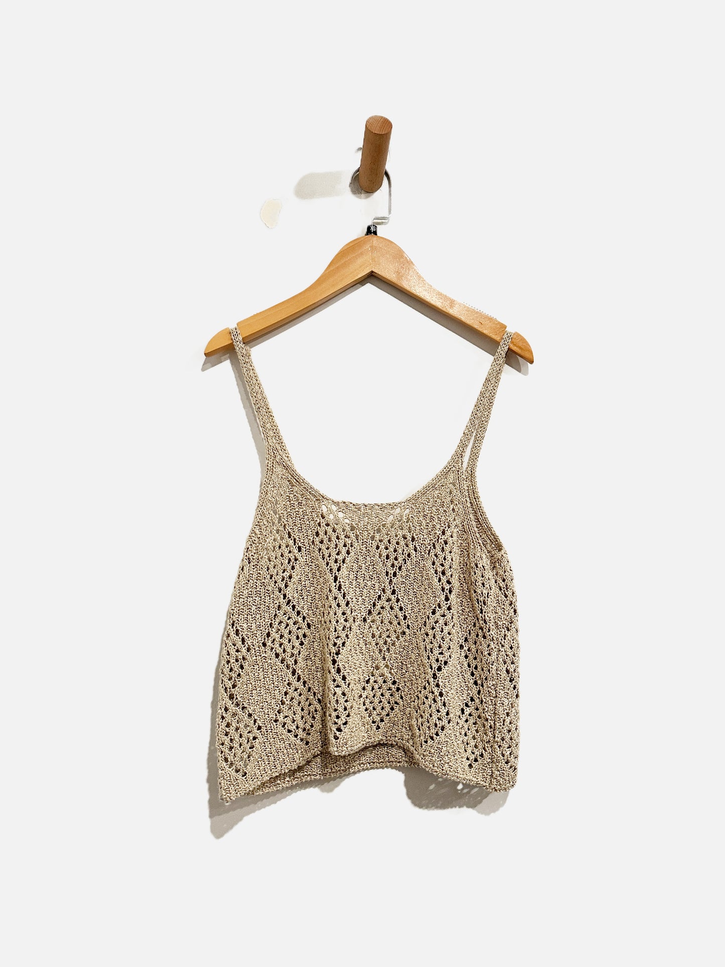 Free People Cream Cable Knit Tank - XS