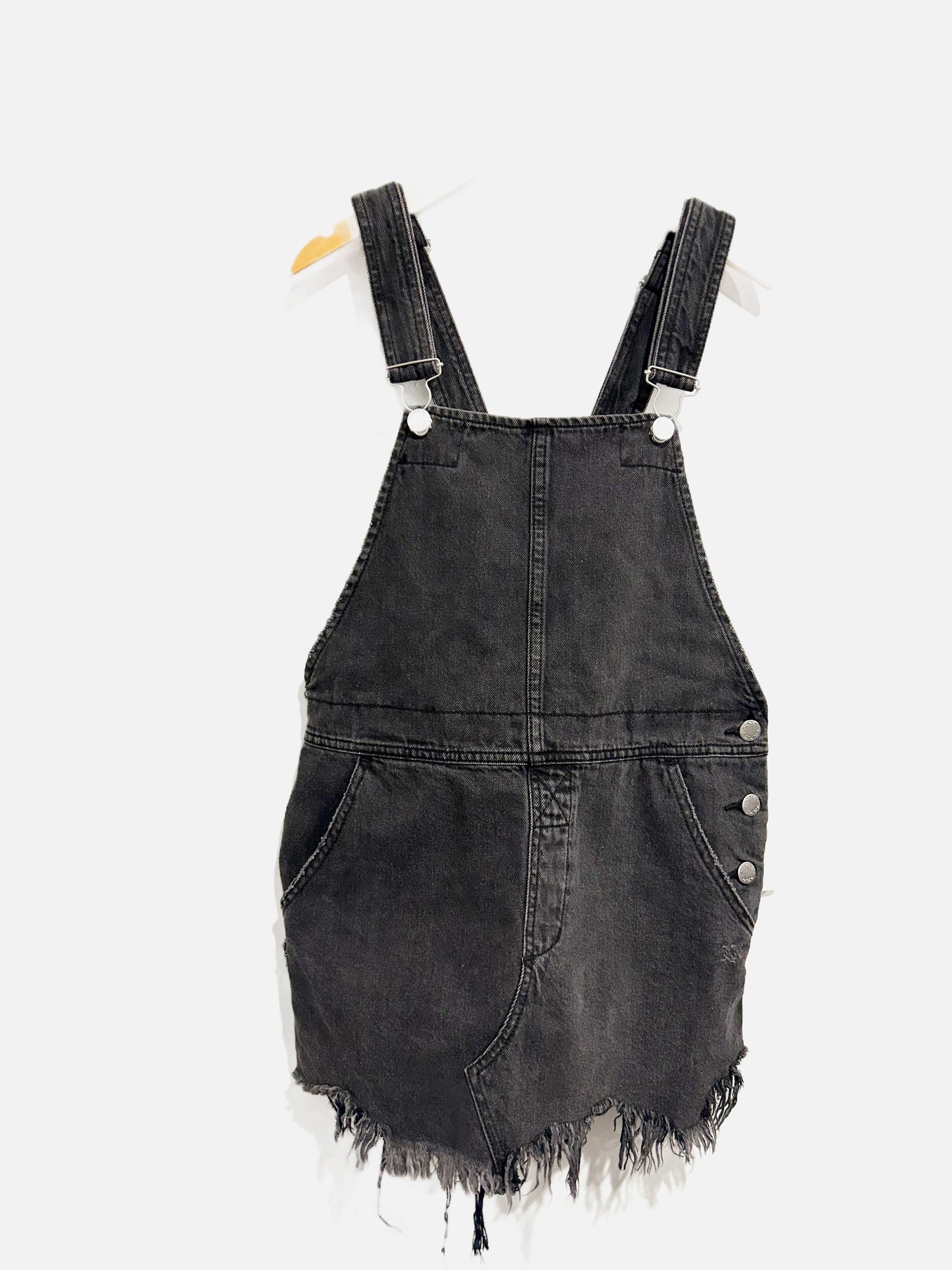 Free People Torn Up Black Denim Jumper - 0
