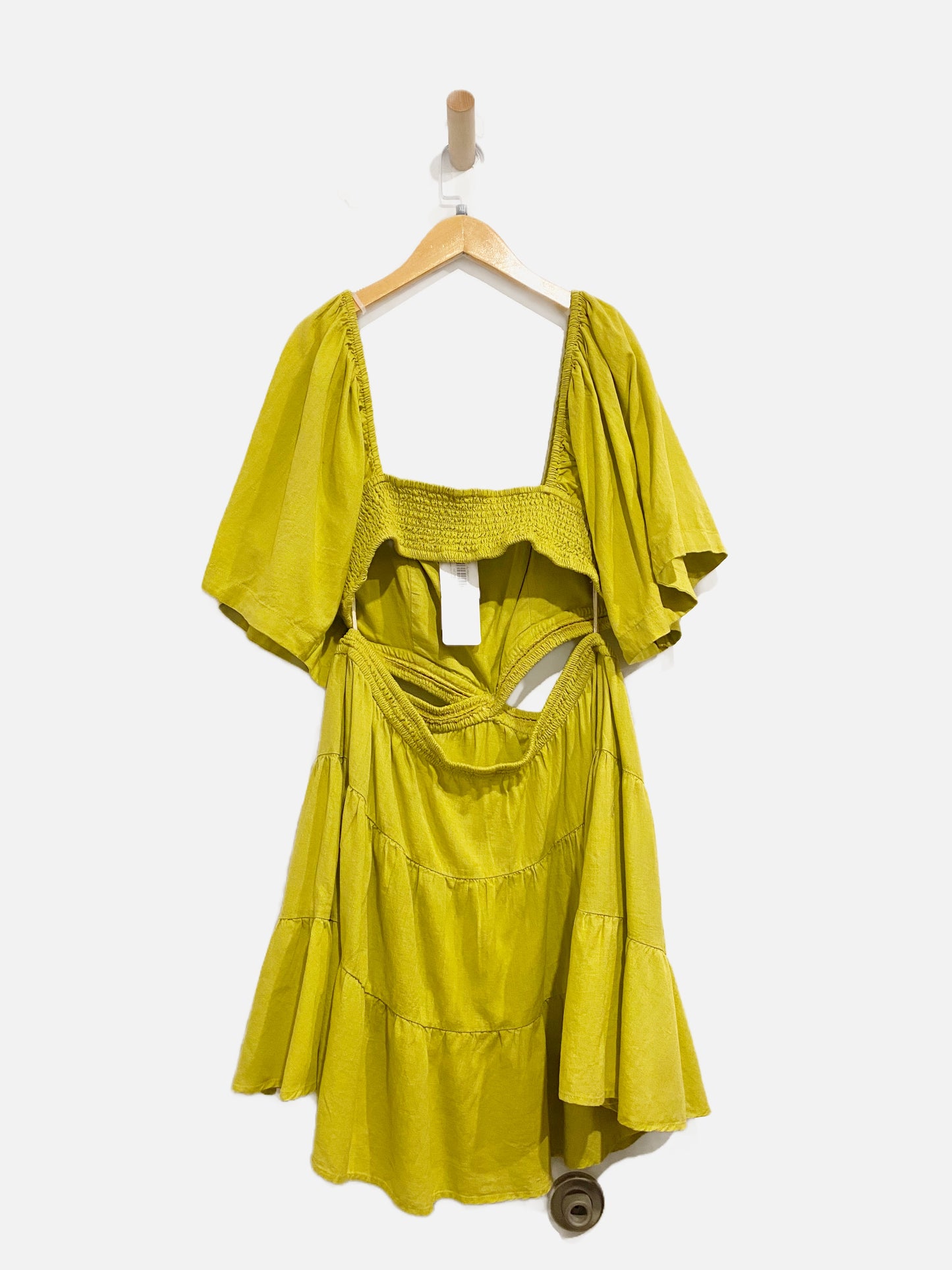 Free People NWT Yellow Cut Out Mini Dress - XL