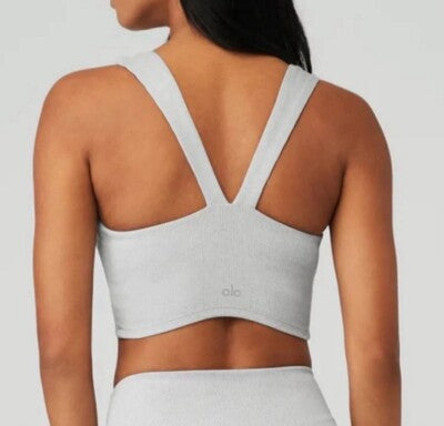 Alo Yoga Gray Ribbed Sports Bra- Small