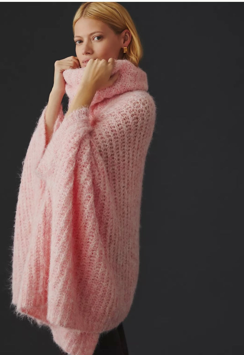 Anthropologie Pink Oversized Sweater - OS