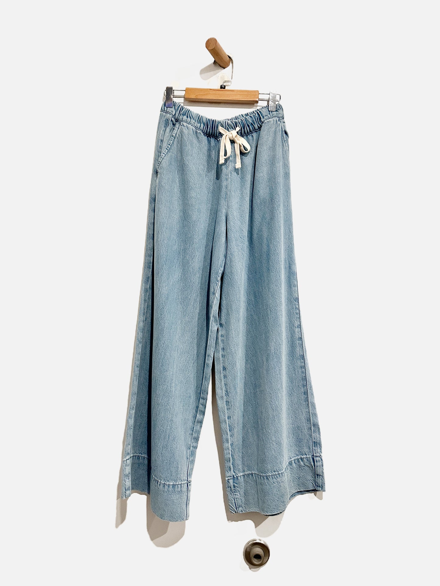 Z Supply Denim Wide Leg Drawstring Pants - XS