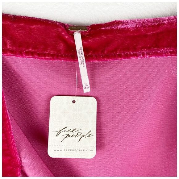 Free People NWT Pink Velvet Annalise Mini Skirt Size 10