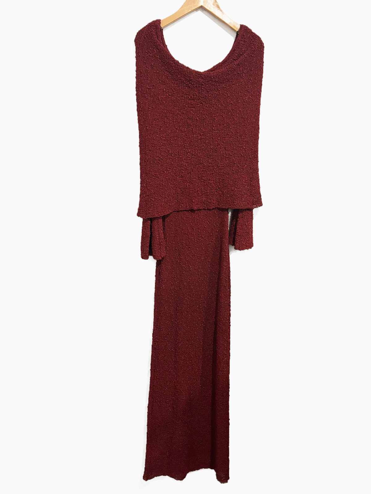 NWT Meshki Marisol Off Shoulder Boucle Maxi Dress in Plum - Small