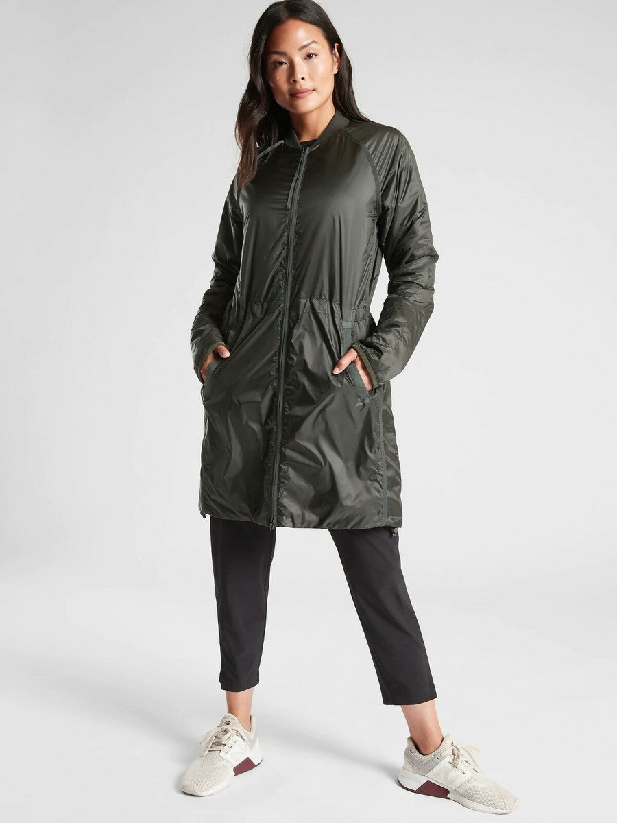 Athleta Insulated Parka in Olive Green - Medium