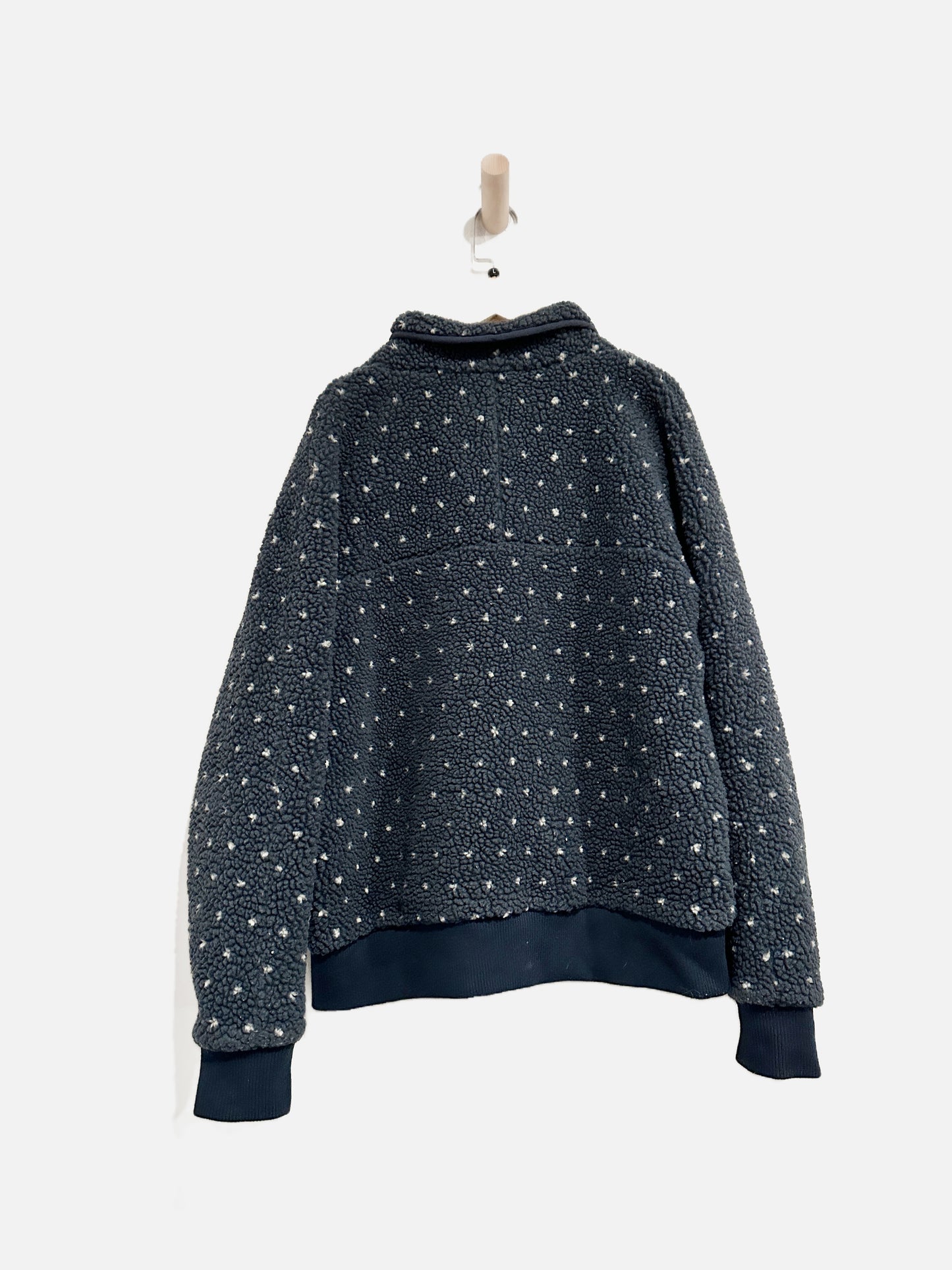 Patagonia Navy and White Polka Dot Button Down Jacket - Large