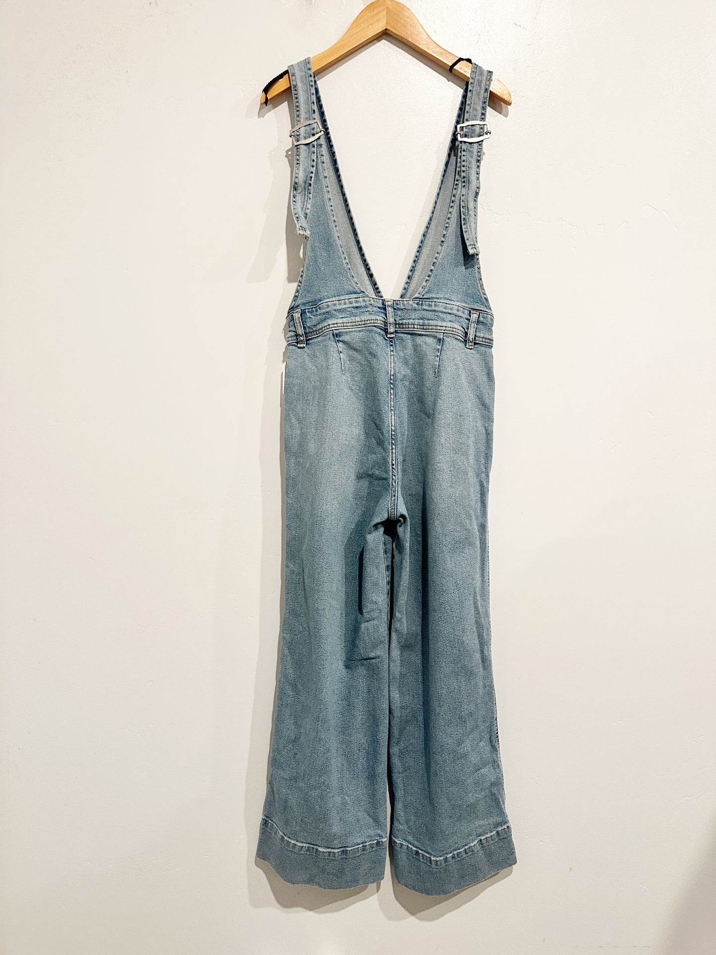 Free People A-Line Overalls in Light Denim - 2
