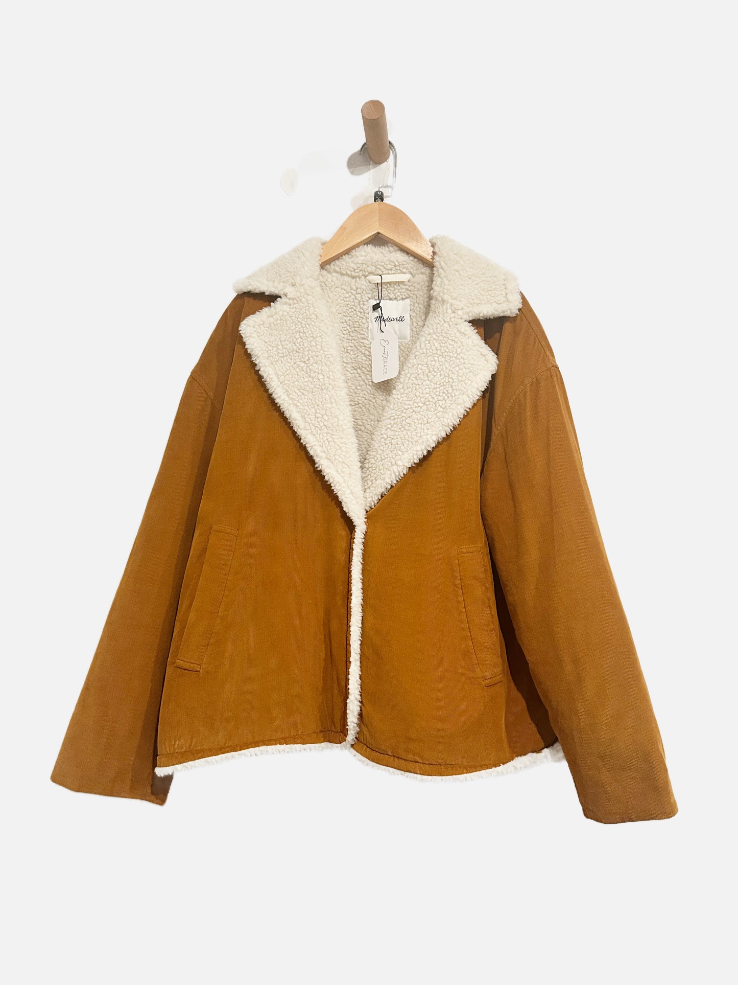 Madewell Brown Corduroy Shearling Jacket - Medium