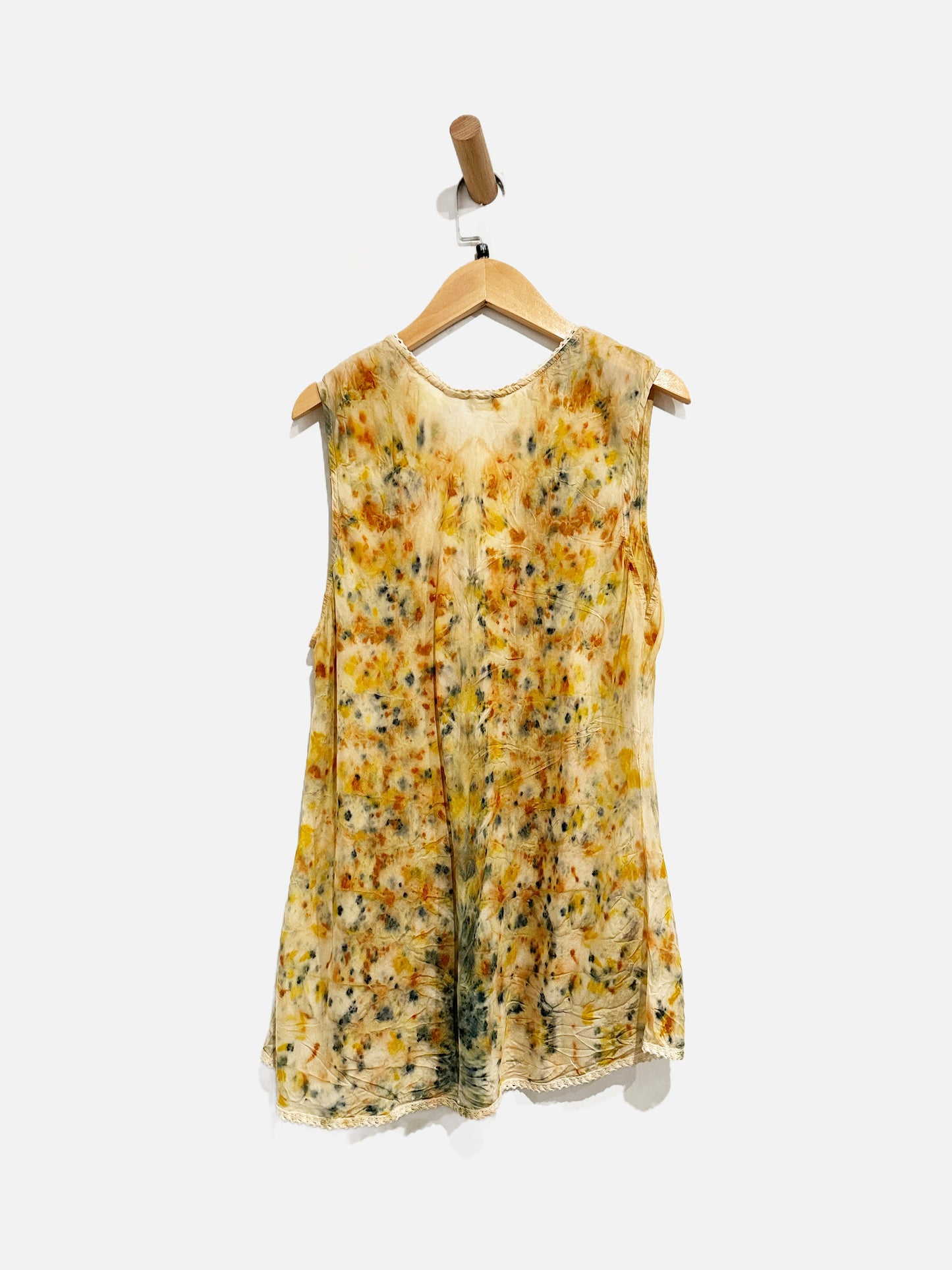 White Wash Silk Tie Dye Tank - Medium