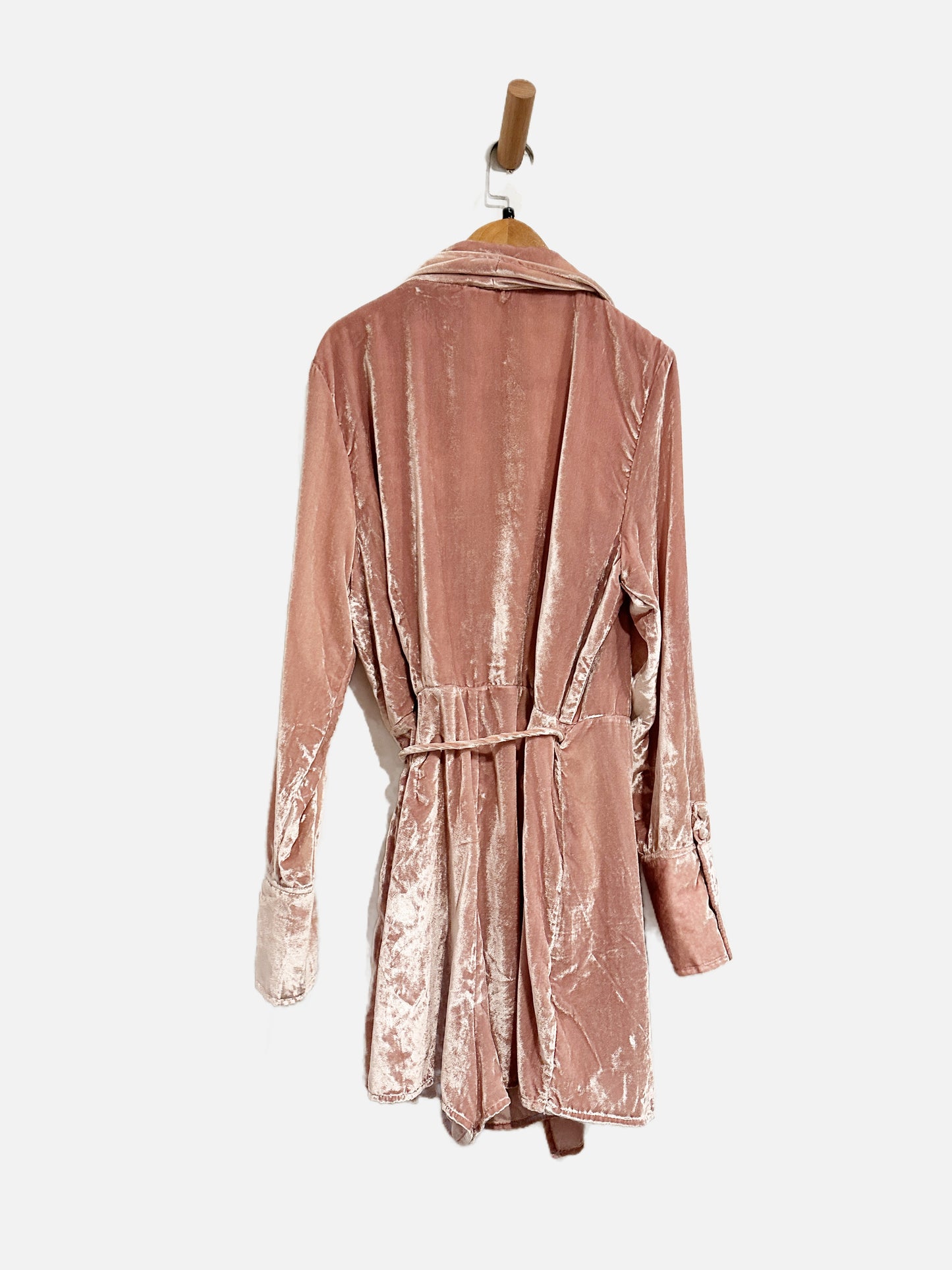 Free People Pink Velvet Romper - Large