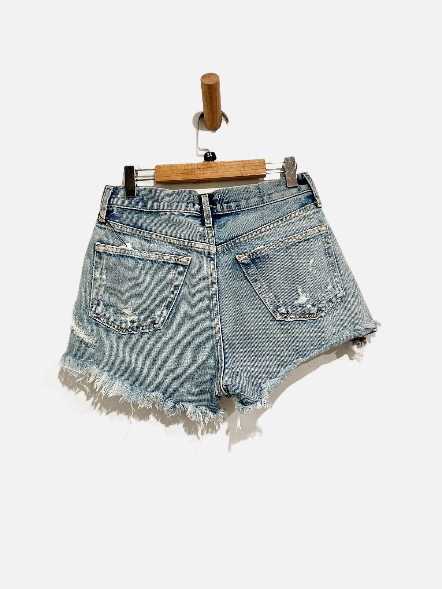 Agolde Parker Denim Cut Off Shorts - 24