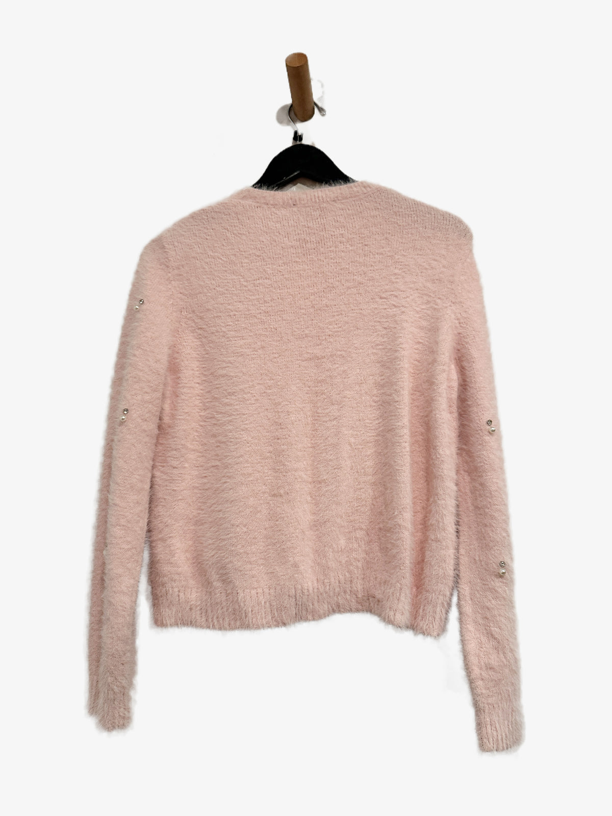 Calligraphie Pink Jeweled Eyelash Sweater - Medium