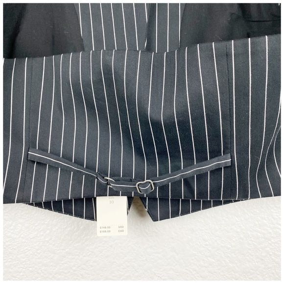 Anthropologie Maeve Black and White Pinstripe Vest Size 10