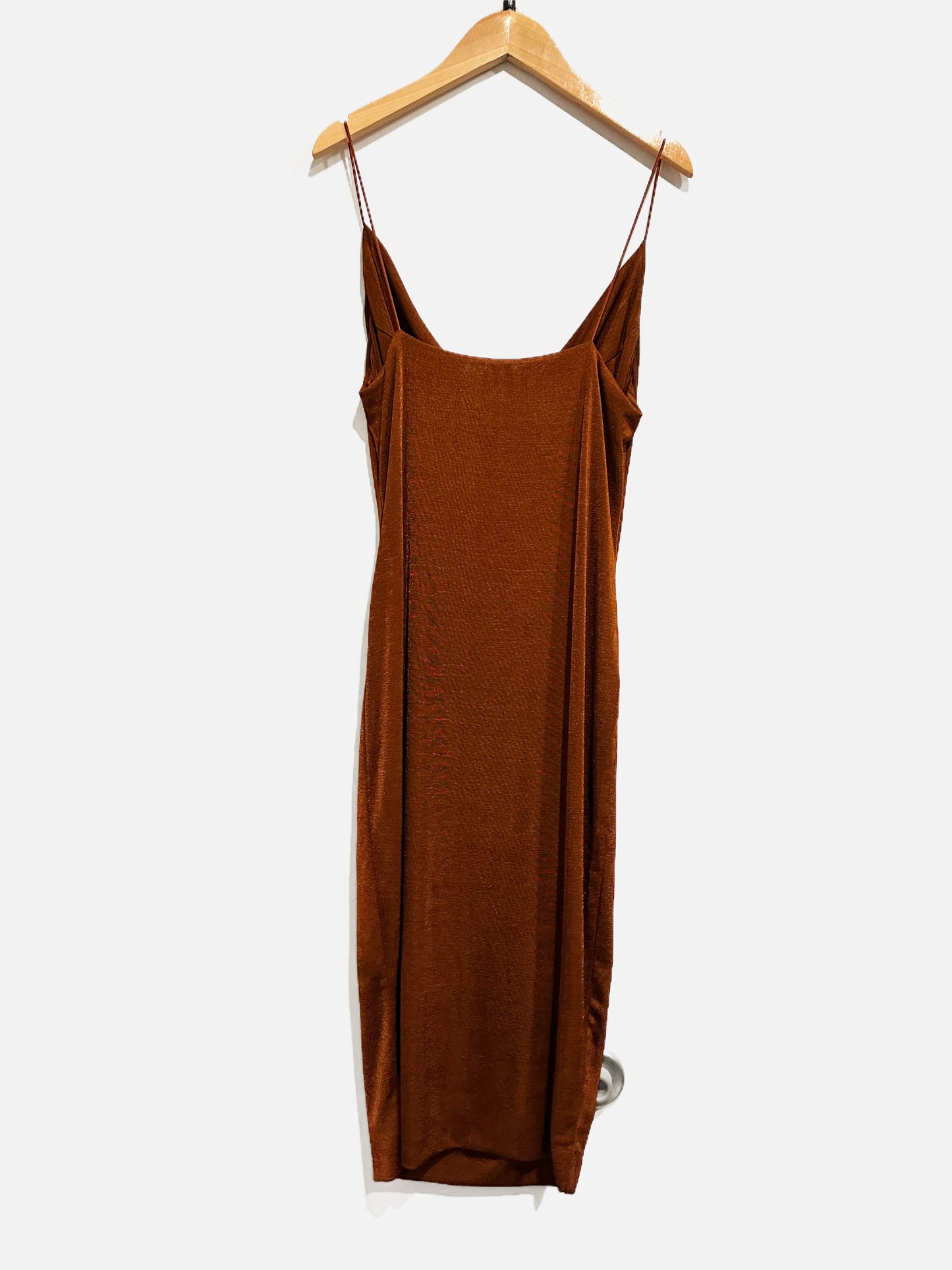 Luvalot Brown Cowl Neck Mini Dress - 8