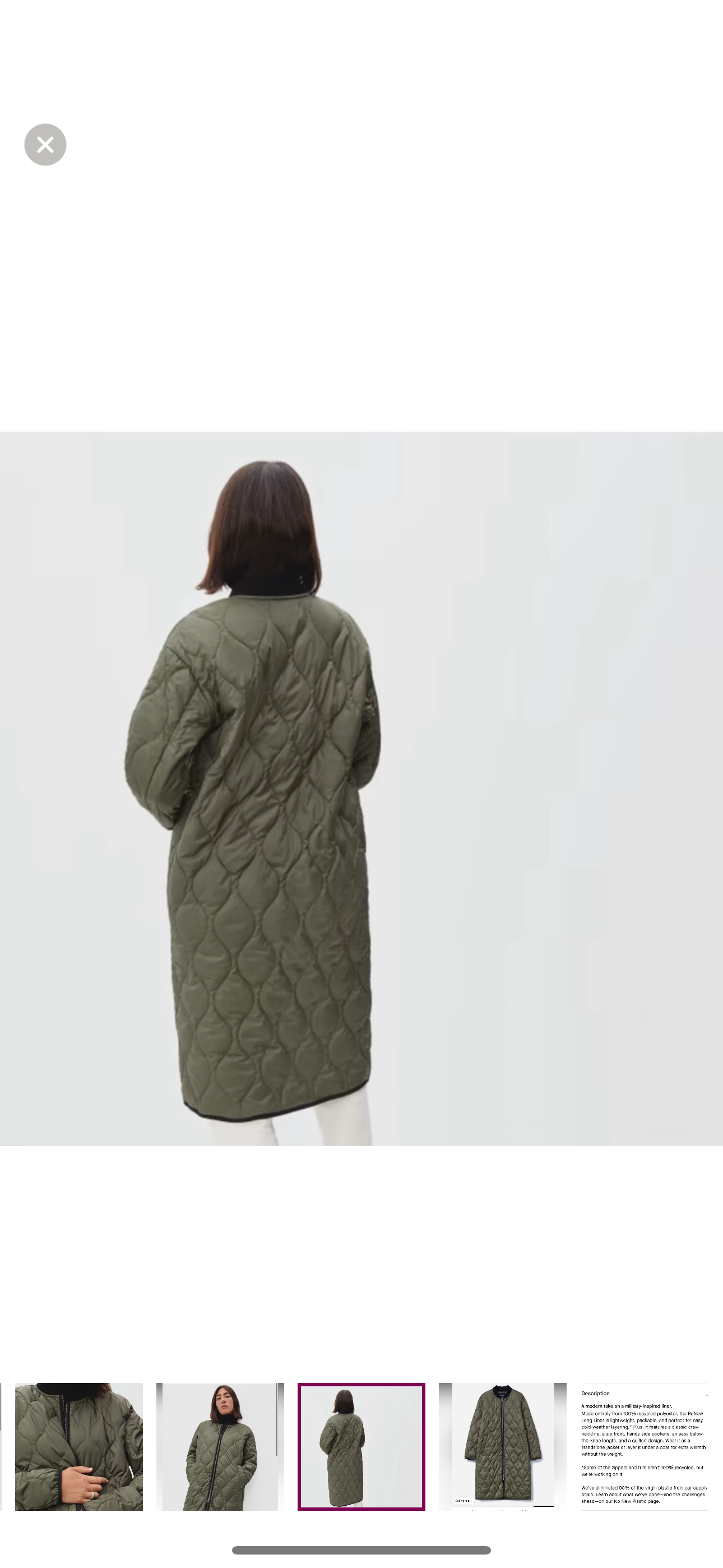 Everlane Green Quilted Long Puffer - Small