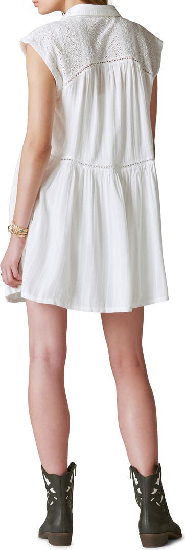 Lucky Brand White Embroidered Mini Dress - XL