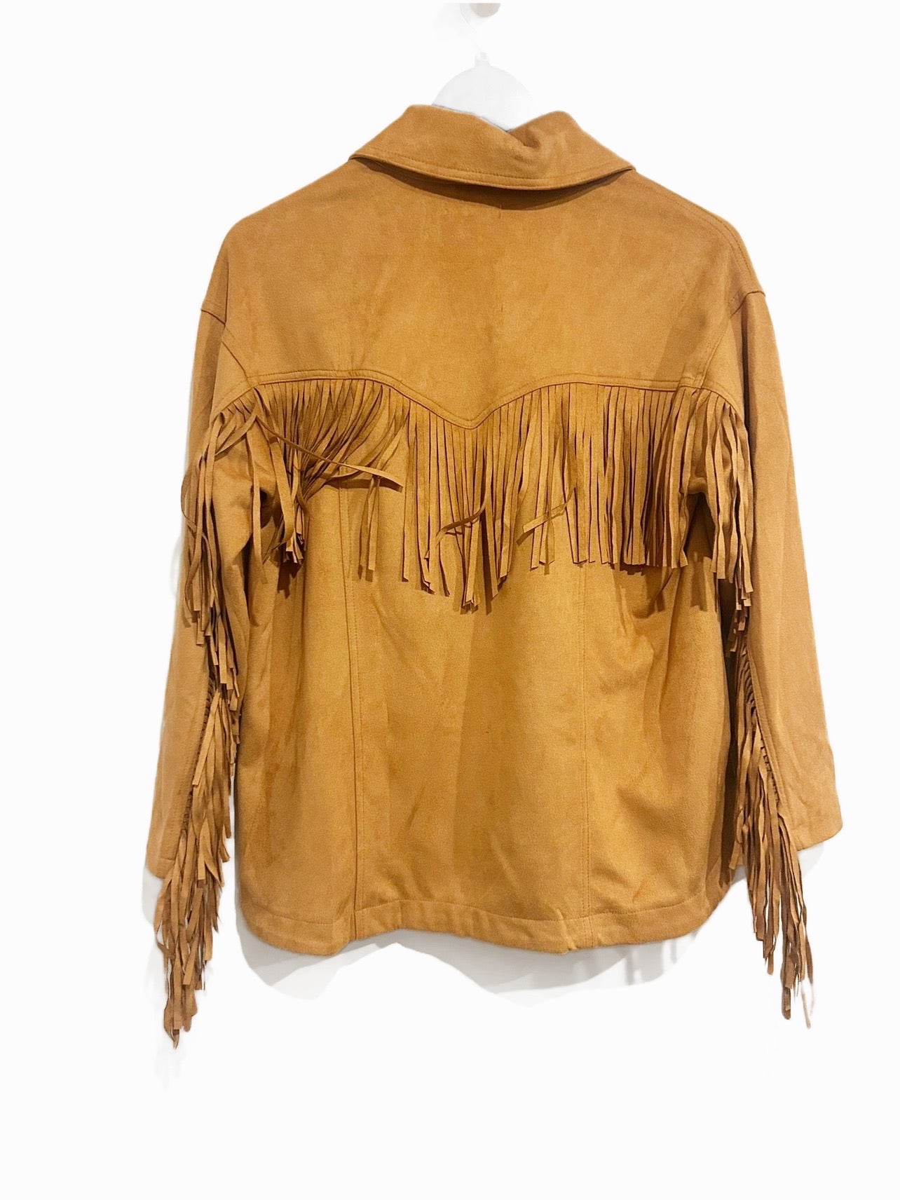 Moon River Faux Suede Fringe Jacket - XS