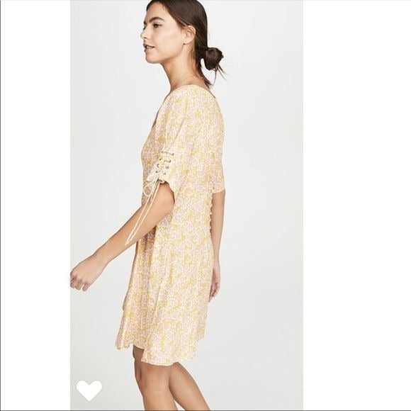 Free People Laced Up Mini Dress in Femme Combo Size XS