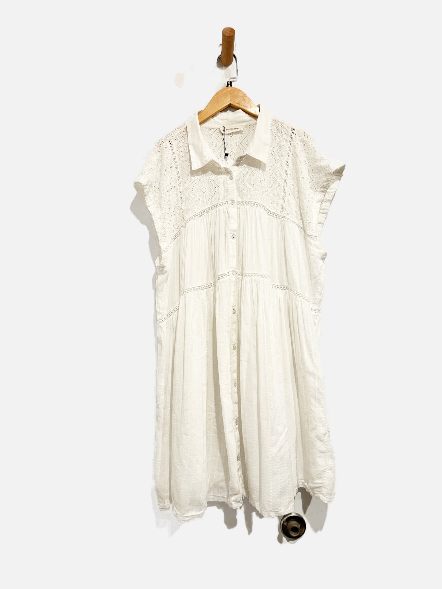 Lucky Brand White Embroidered Mini Dress - XL