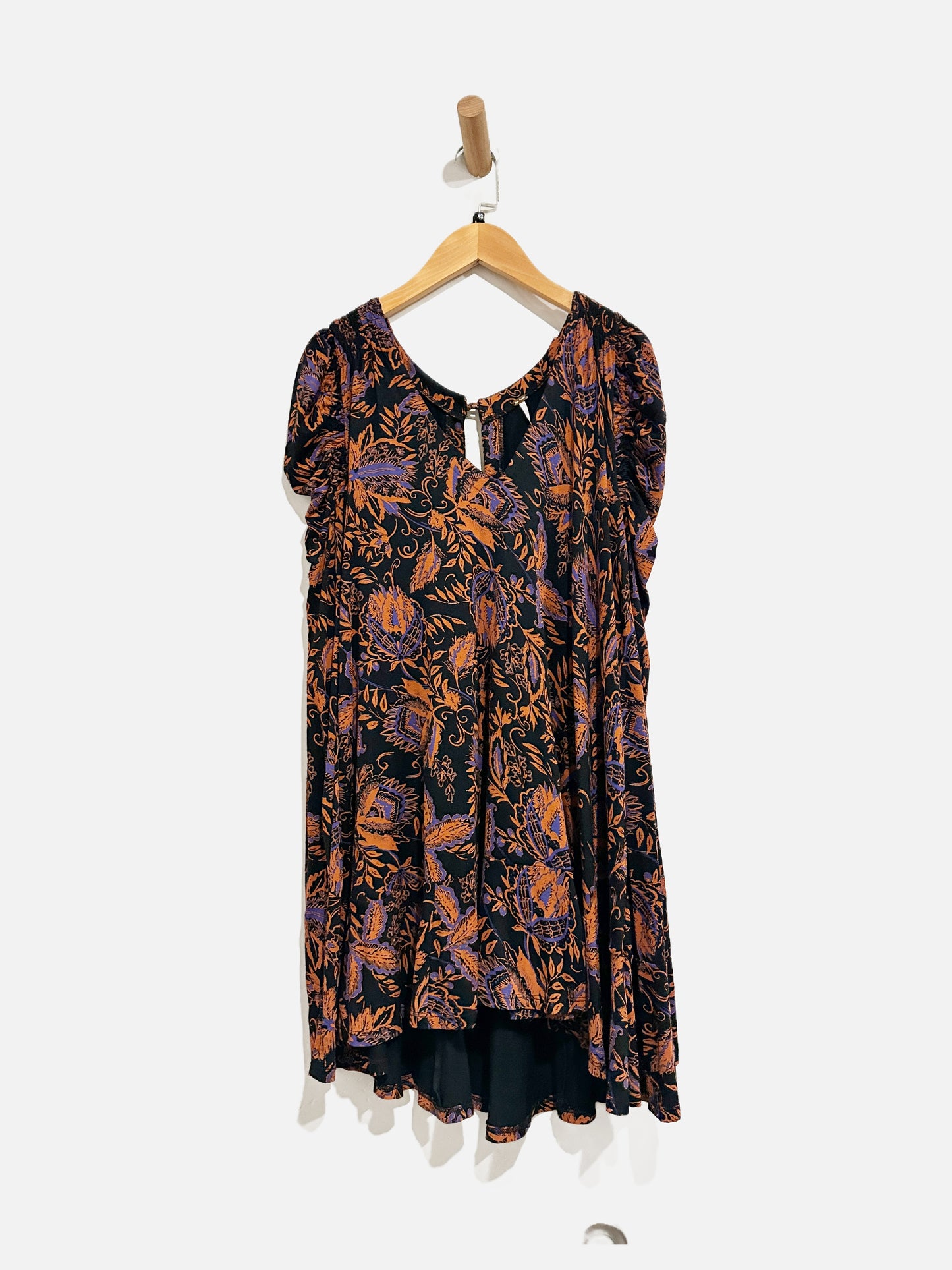 Free People Black and Brown Hello Lover Tunic - XS