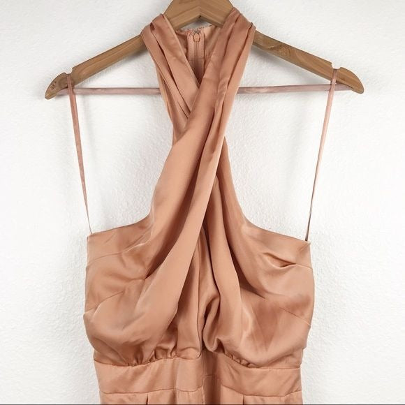 Do+Be Orange Satin Jumpsuit Size Large