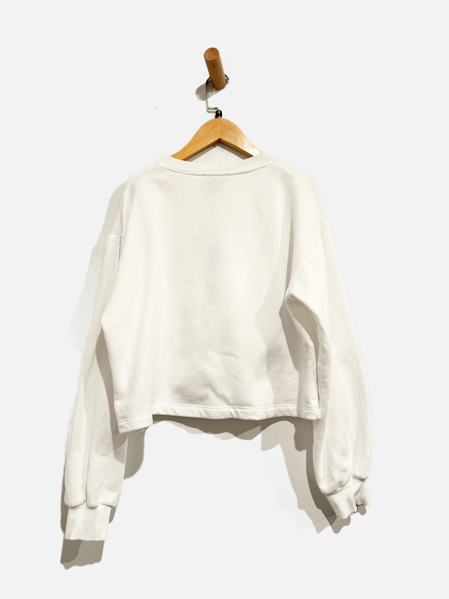 Zara White Cropped Mickey Mouse Crewneck - Medium