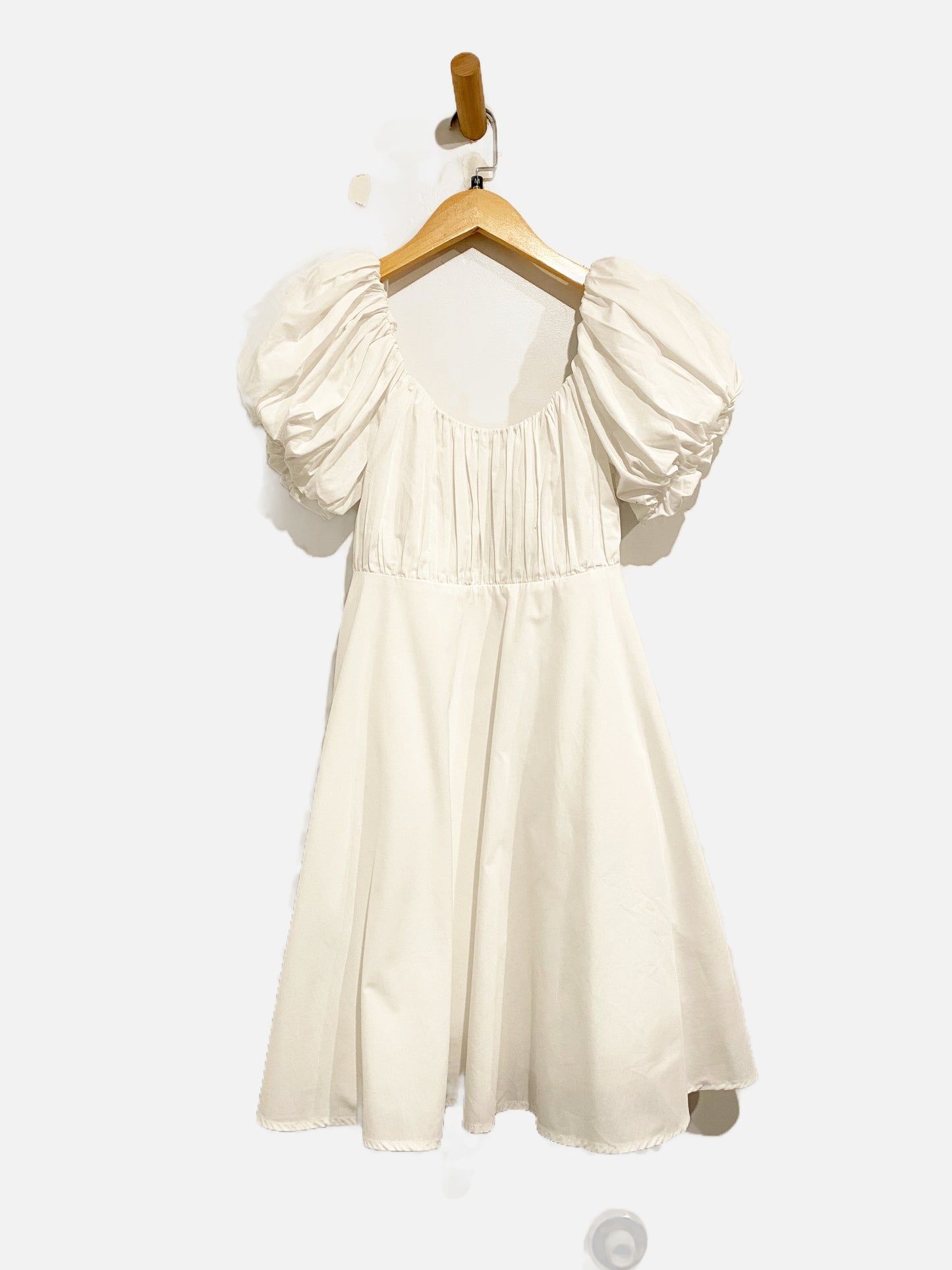 Abercrombie & Fitch White Puff Sleeve Dress - Medium