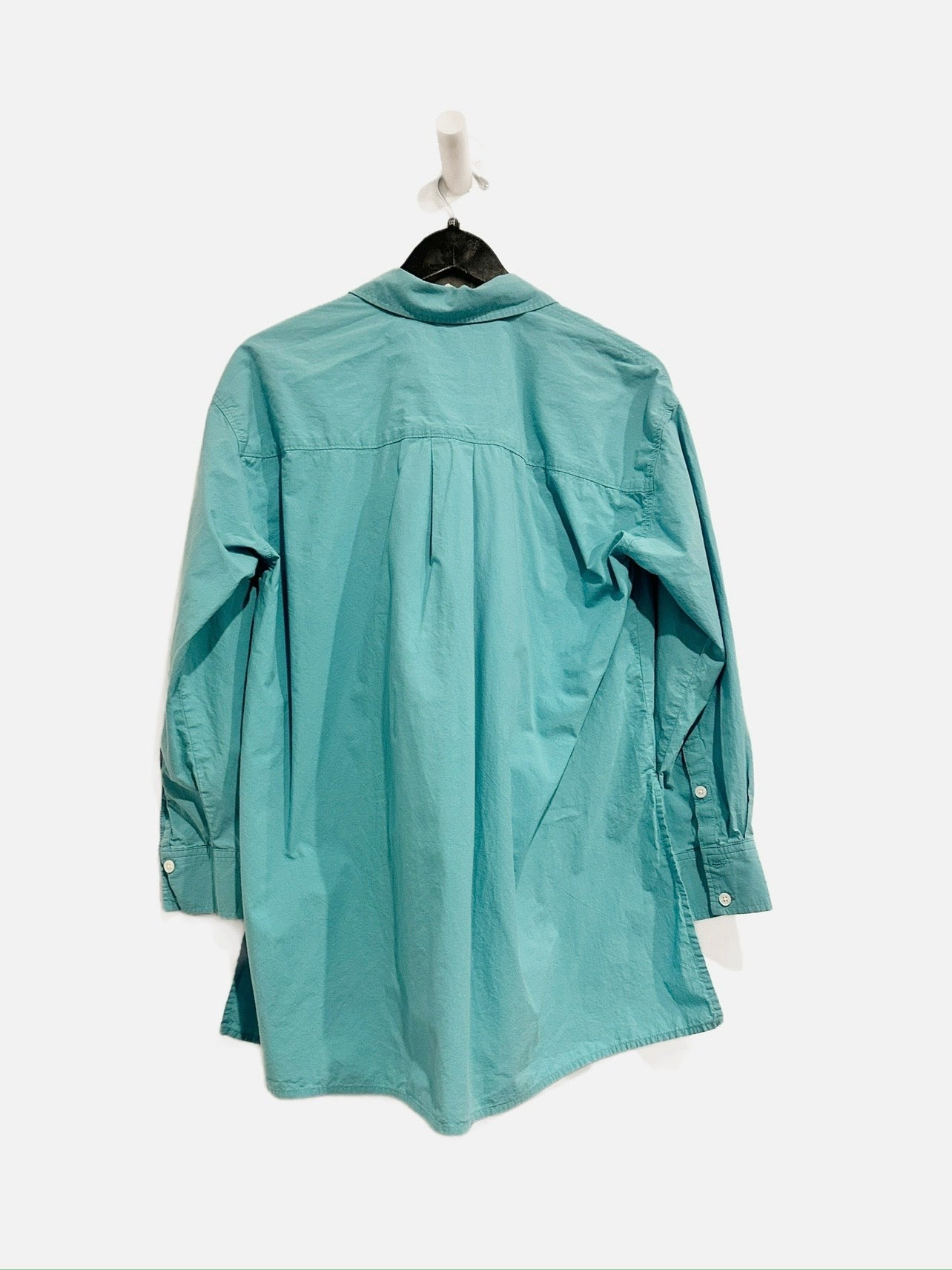 Madewell The Oversized Straight Hem Signature Poplin Shirt in Shaded Aqua - XXS