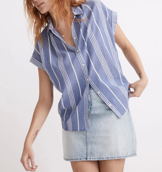 Madewell Blue and White Stripe Button Down