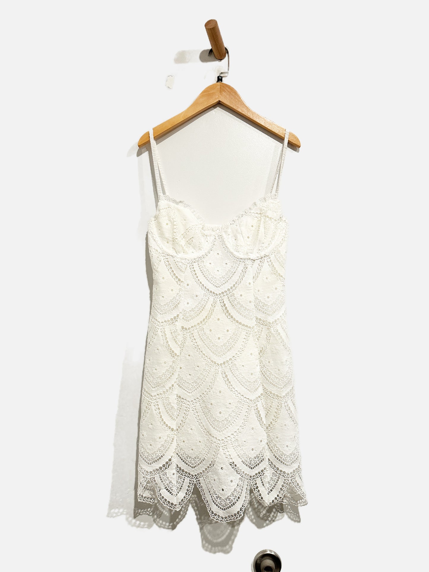 For Love and Lemons NWT Sandra White Eyelet Mini Dress - Medium