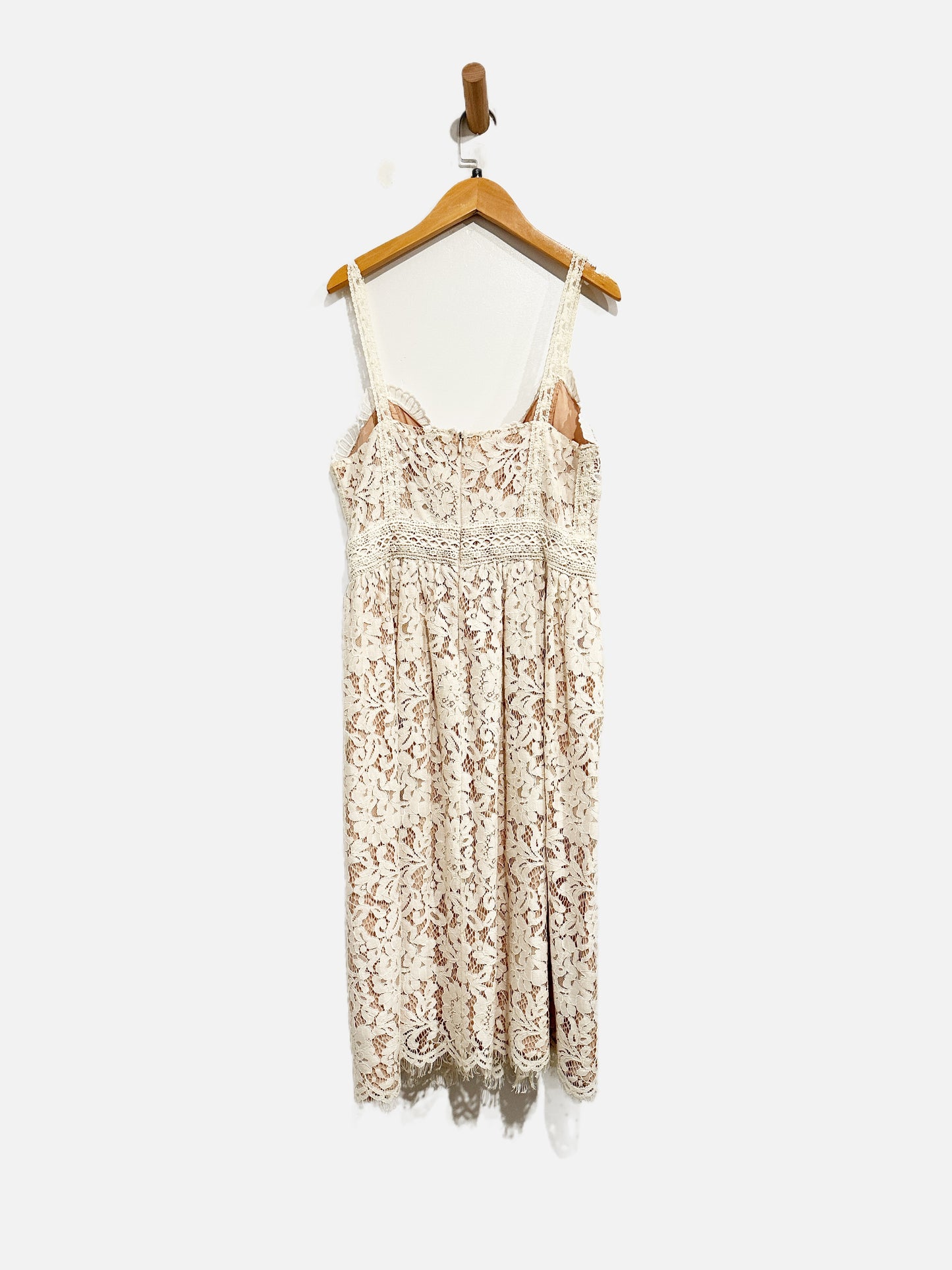 Anthropologie HD Paris Cream Lace Midi Dress - 4