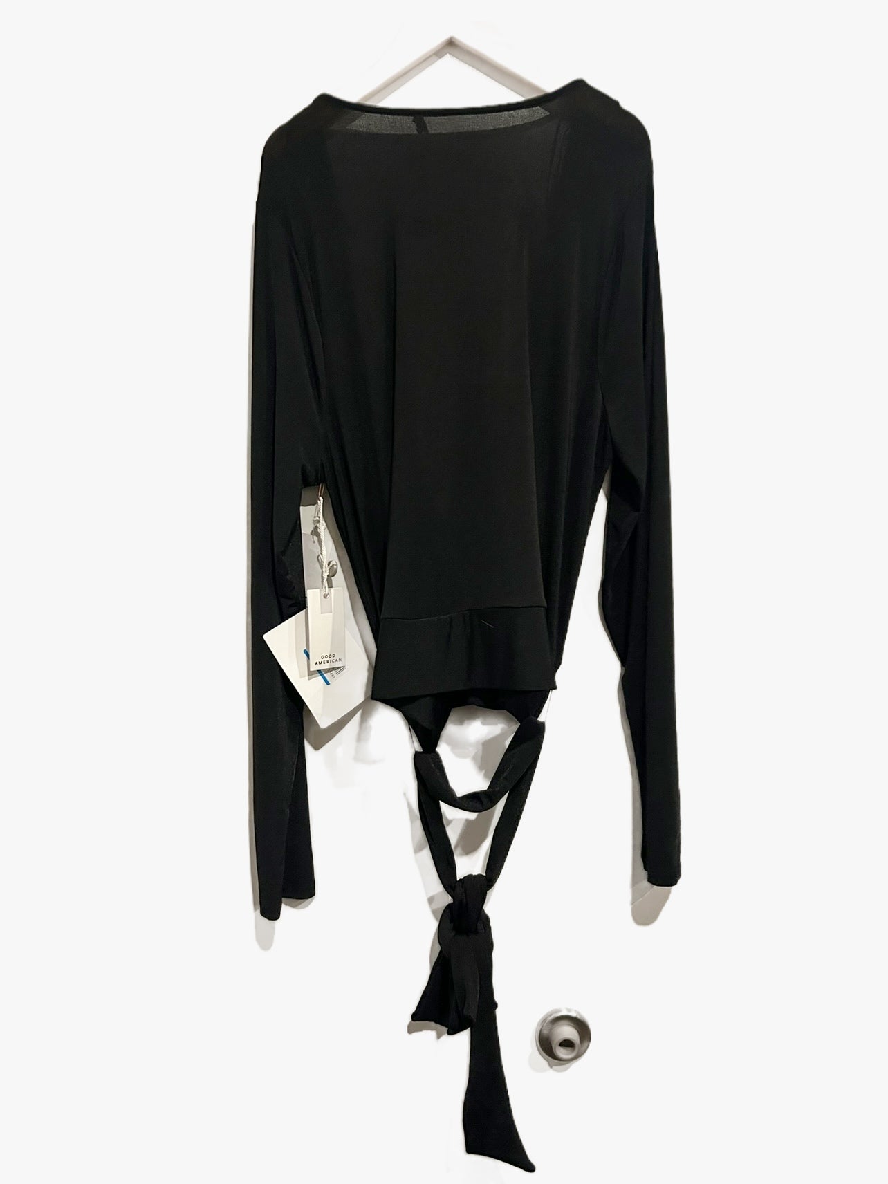 Good American Black Wrap Top - 5