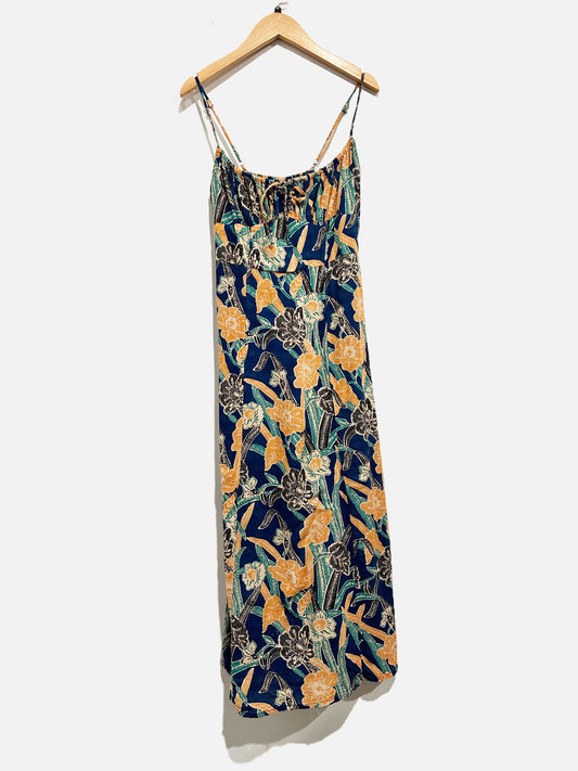 Urban Outfitters Blue Floral Print Midi Dress -XS