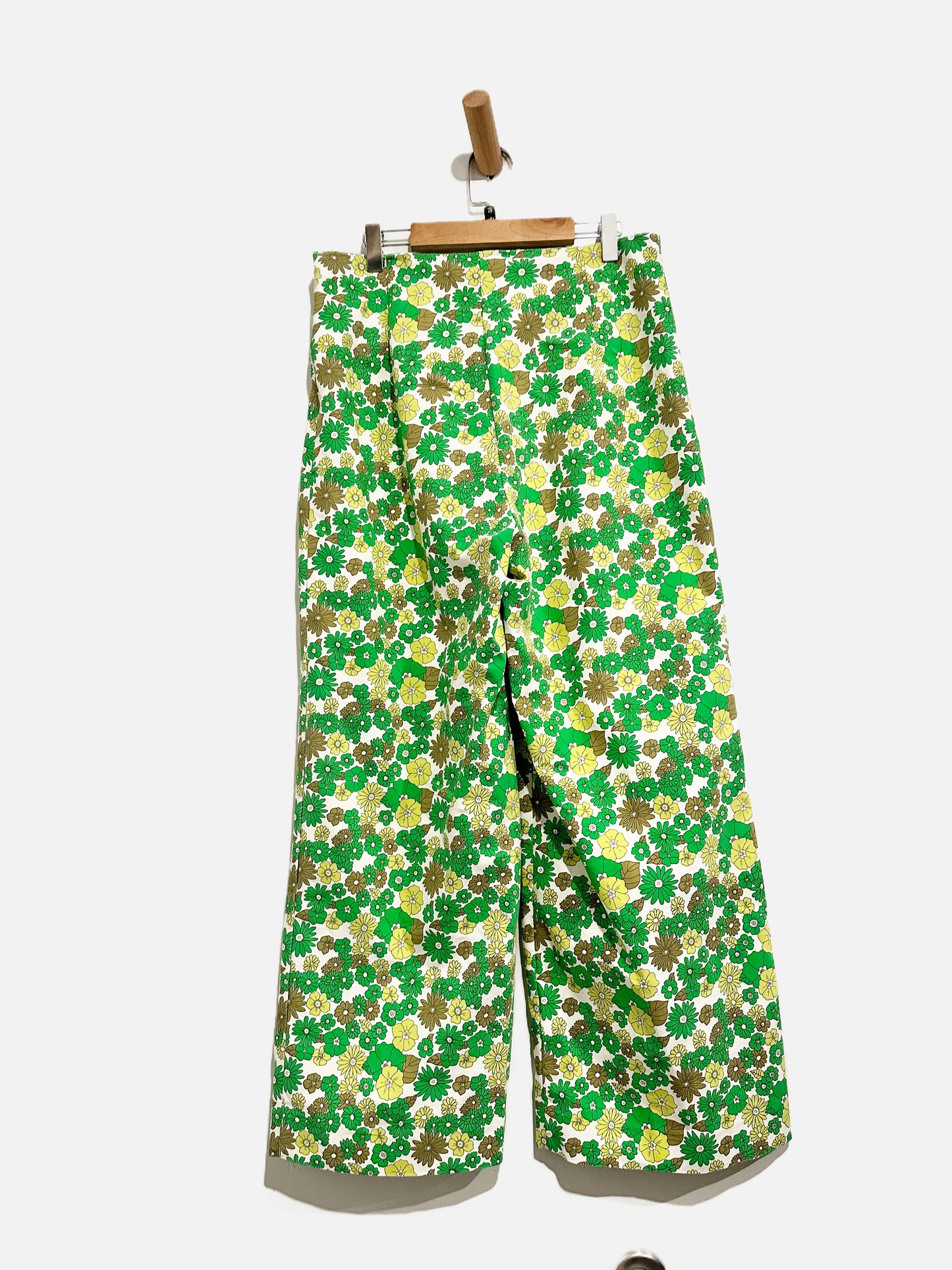 MNG Green Floral Pants - 8