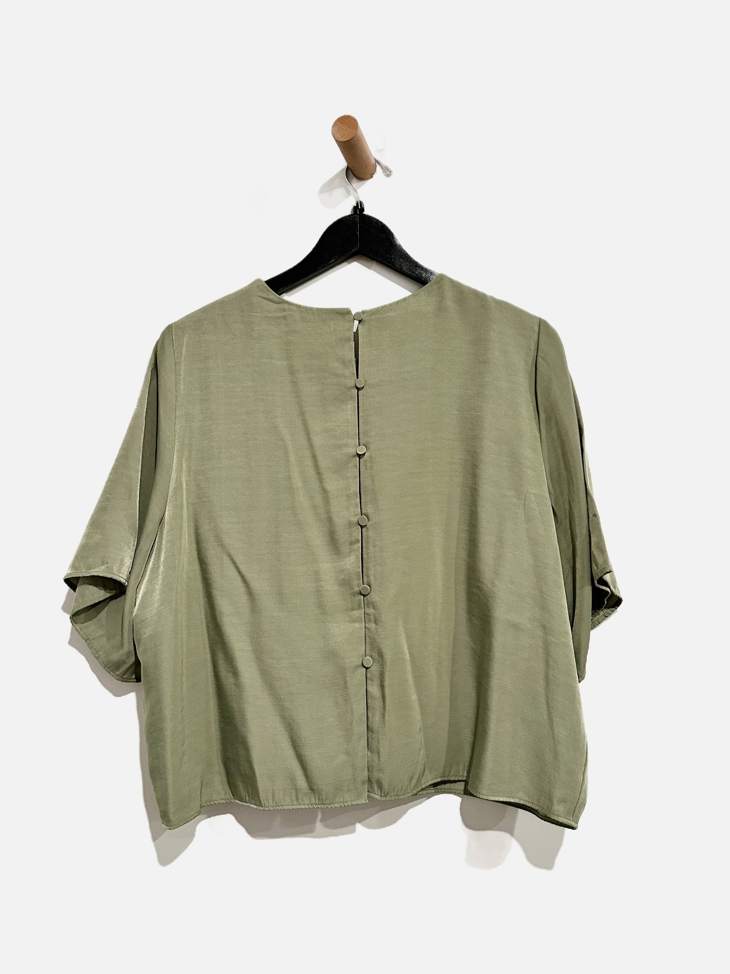 Abercrombie & Fitch Green Satin Blouse - Large