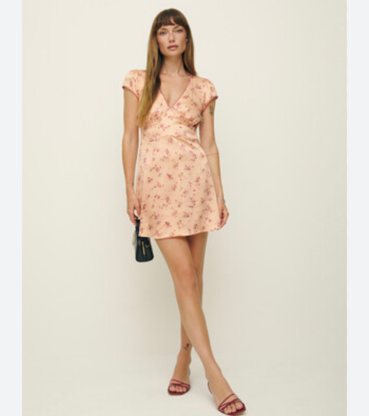 Reformation NWT Pink Floral Amelia Silk Mini Dress - 8