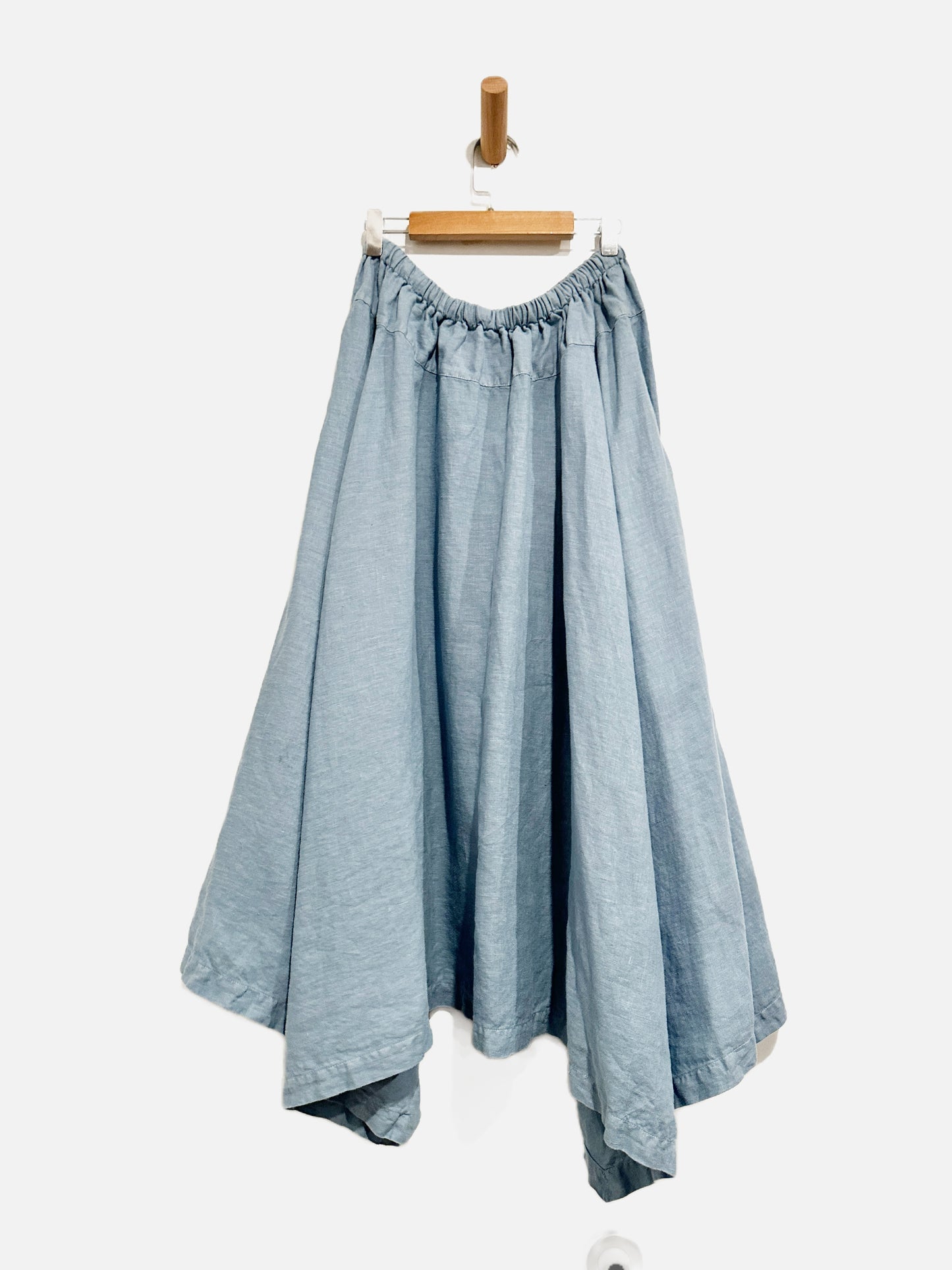Nest Robe Blue Linen Midi Skirt - S/M