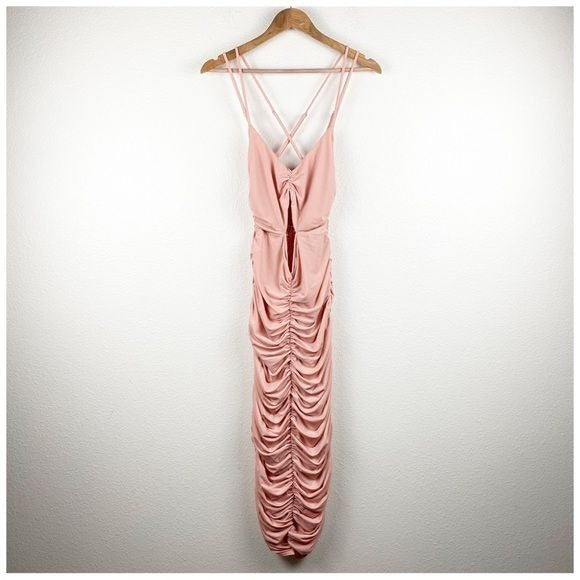 NWT Michael Costello X Revolve Kara Midi Dress in Light Mauve Size Small