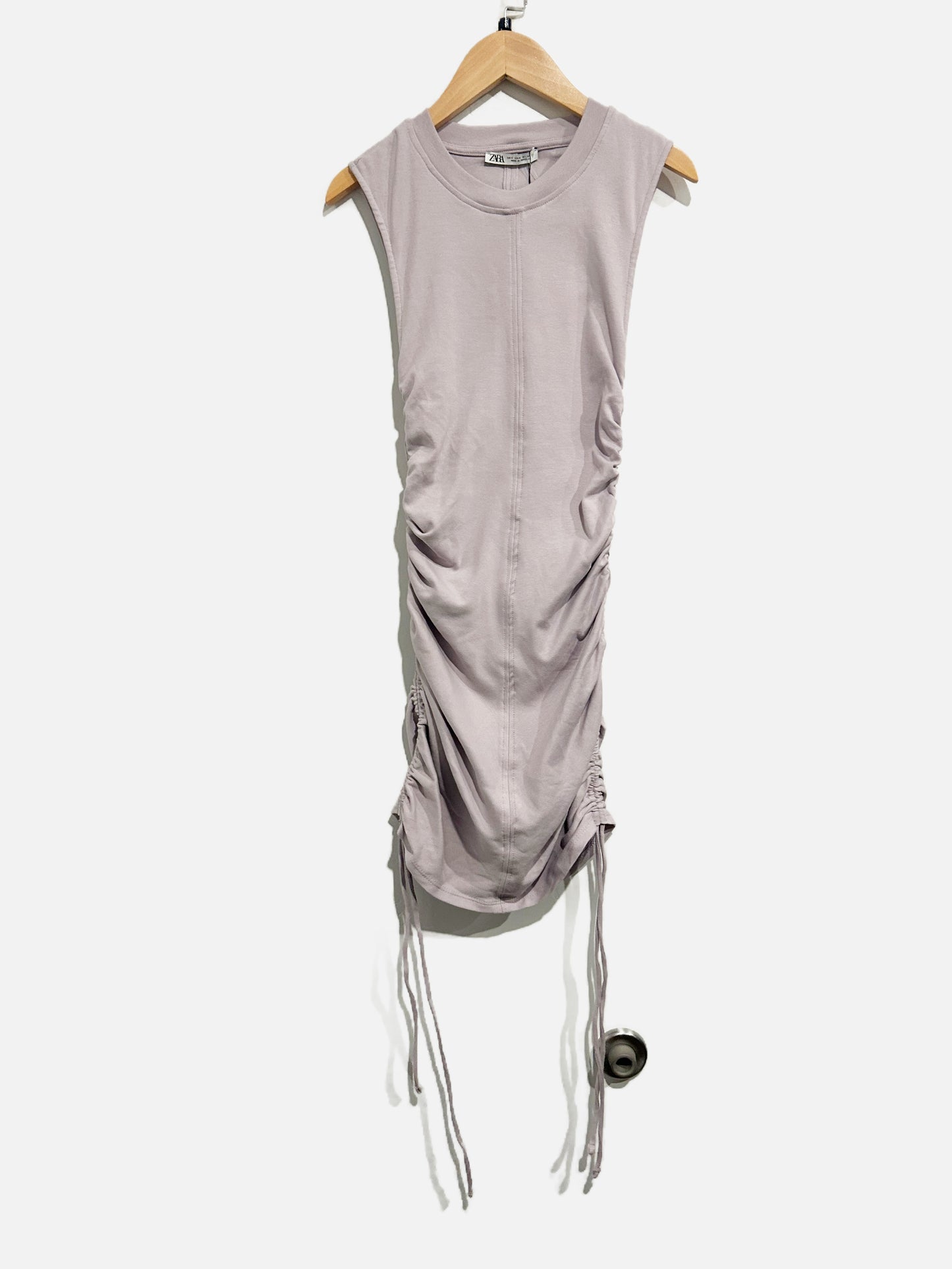 Zara NWT Purple Ruched Mini Dress - Small