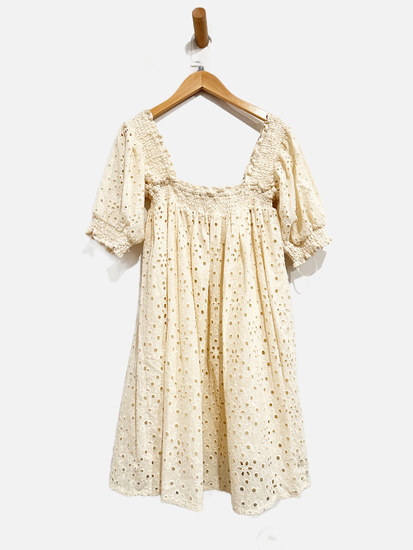 Rylee + Cru Cream Eyelet Mini Dress - Small