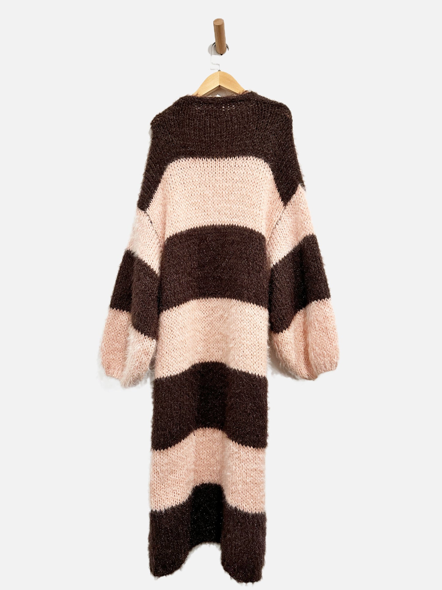 Anthropologie Striped Pink and Brown Kimono - OS