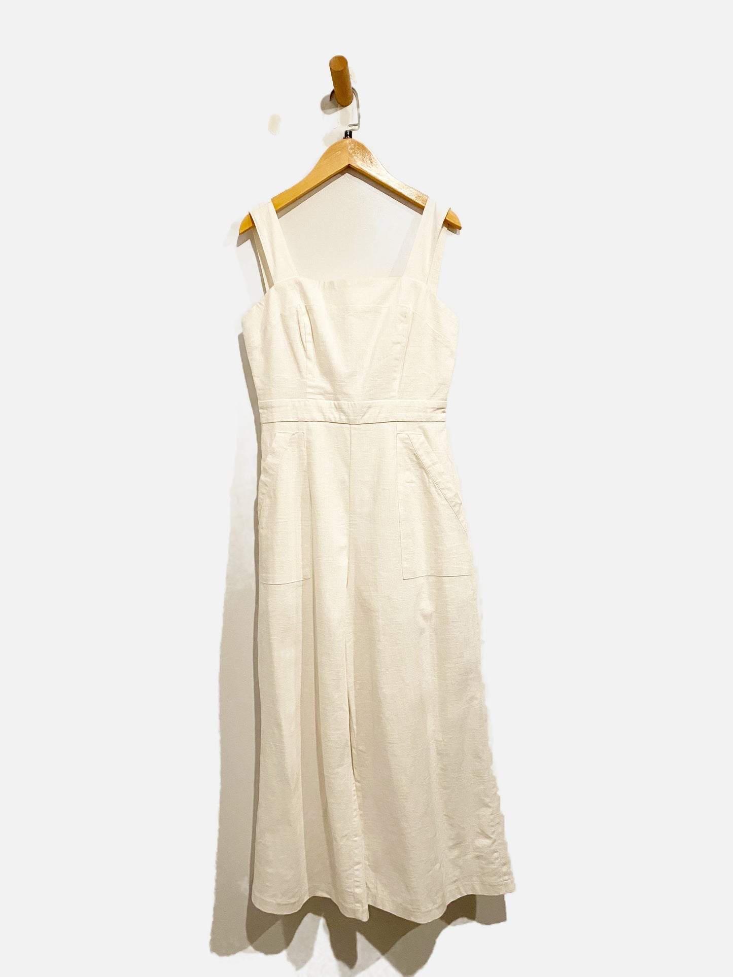 ASTR The Label White Linen Jumpsuit - Size Small