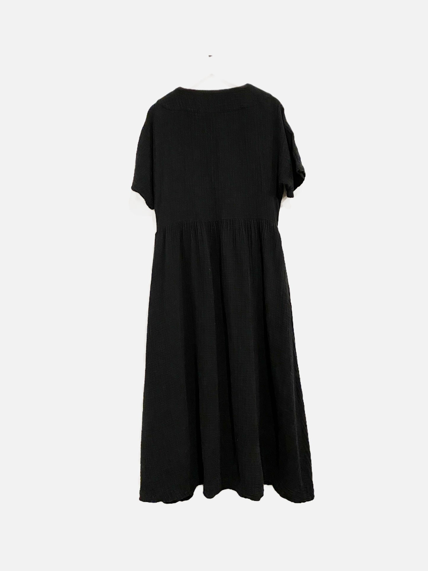 Madewell Black Muslin Button Front Dress - XXS