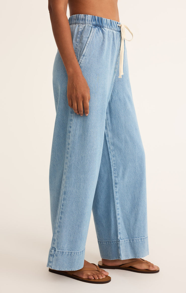 Z Supply Denim Wide Leg Drawstring Pants - XS