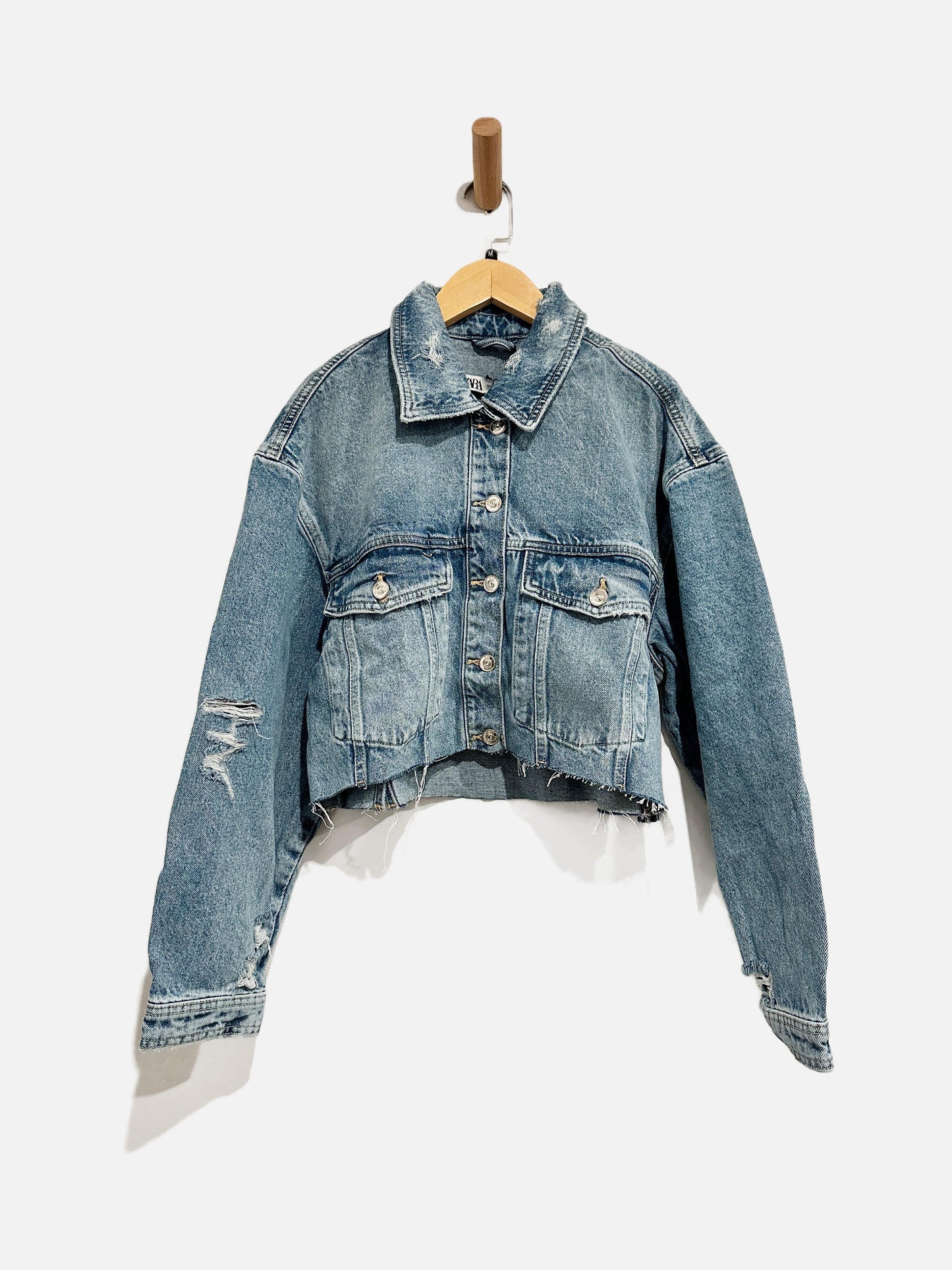 Zara Denim Crop Jacket - Medium